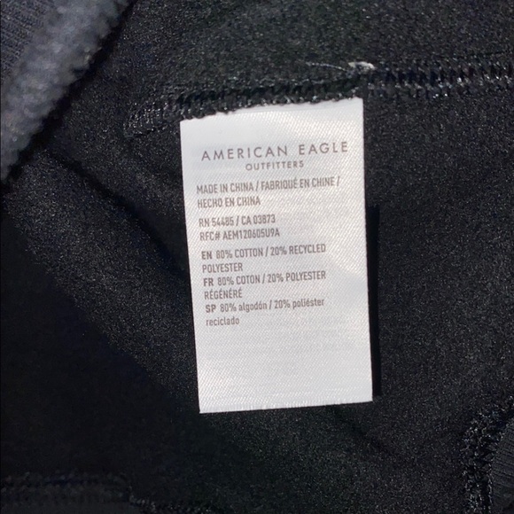 American Eagle Outfitters Crop CrewBlack Sweatshirt with Rhinestones - Picture 5 of 6